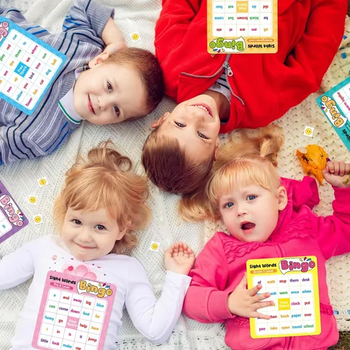 Miniatura 5 de Fancy Land Juego de bingo de palabras a la vista para niños y adultos, listas de palabras de Dolch & Fry's, juego de bingo para pre-k a 3er grado