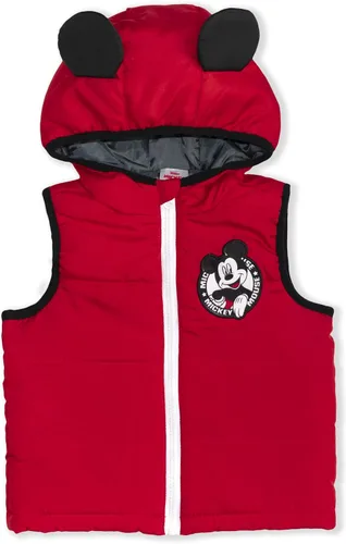 Miniatura 3 de Disney Mickey Mouse - Conjunto de camisa de manga larga para niños, chaleco con capucha y pantalón deportivo para niños pequeños, rojogrisnegro