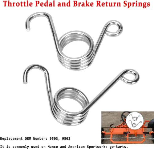 Miniatura 5 de Kit de pedales de freno y acelerador con cable de 71 pulgadas, resortes de retorno y volante de 10.630 in, se adapta a Road Rocket de 196 cc 6.5 HP