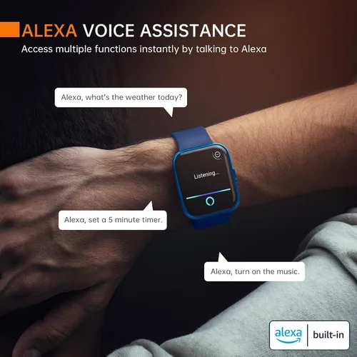 Miniatura 3 de Reloj inteligente aeac para hombres y mujeres, con Alexa incorporada y llamada Bluetooth estable, con monitor de frecuencia cardíaca/SpO2/sueño, 100