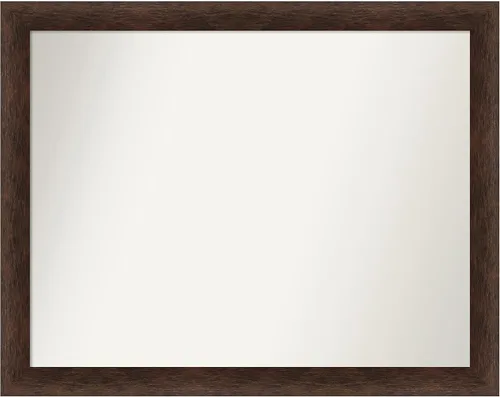 Miniatura 360 de Amanti Art Espejo de pared personalizado no biselado (24 x 27 pulgadas), marco estrecho de nogal chipre - varios tamaños personalizados - Espejo