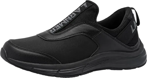 Miniatura 8 de Zapatos de trabajo antideslizantes para hombres resistentes al agua - Zapatos de cocina anchos y cómodos para cocinero, servicio de alimentos, sin