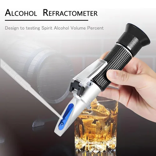 Miniatura 2 de Refractómetro de alcohol manual, V·RESOURCING 0~80% medidor de contenido de alcohol, herramienta para licores destilados de etanol con agua como