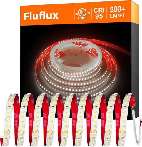 Miniatura 11 de Tira de luces LED de 24 V 2835 3000 K, 300 + LM/FT, 16.4 pies, certificación UL, CRI95, cinta de luz de alta densidad de 160 LEDs/m, cortable