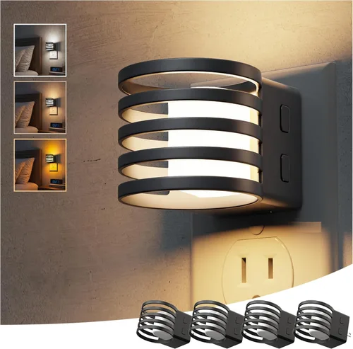 Miniatura 18 de L LOHAS LED Luz nocturna, luces nocturnas de burbujas enchufables a la pared, 3000 K/4000 k/5000 K, luz nocturna de temperatura de color ajustable