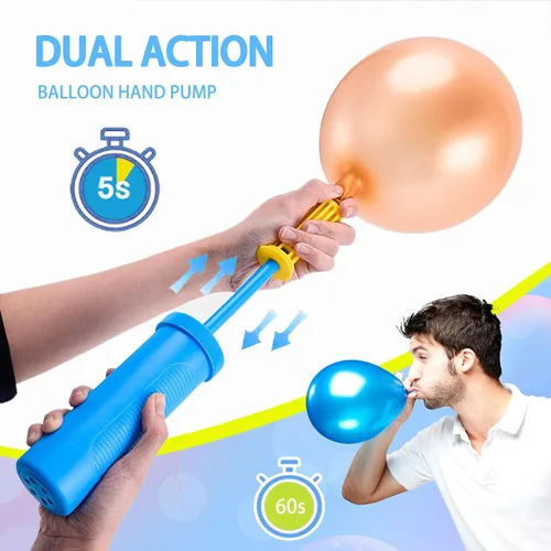 Miniatura 3 de Bomba de mano para globos, bomba de aire de doble acción bidireccional para globos, portátil para decoraciones de fiesta de cumpleaños