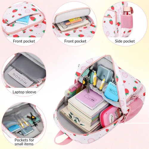 Miniatura 20 de Mygreen - Mochila escolar con bonitos diseños para niños y niñas, 11.5 x 15.7 x 5.1 pulgadas