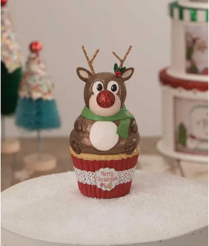 Miniatura 3 de Bethany Lowe Contenedor para cupcakes Rudolph