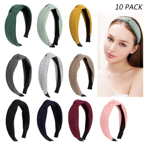 Miniatura 3 de Jaciya 10 Pack Paisley Bandana Knotted Headbands Turban Style Hair Bands Non-Slip Retro Head Wraps for Adult Women Casual Daily Outfit & Streetwear
