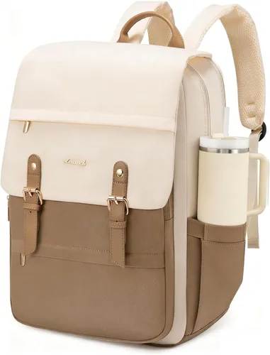 Miniatura 14 de LOVEVOOK Mochila para laptop para mujer, mochila de viaje vintage aprobada por aerolíneas de 15.6 pulgadas, mochila grande para computadora, mochila