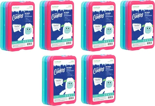 Miniatura 7 de Cool Coolers by Fit & Fresh 4 Pack XL Slim Ice Packs, Quick Freeze Space Saving Reusable Ice Packs for Lunch Boxes or Coolers Azul (paquete de 8)