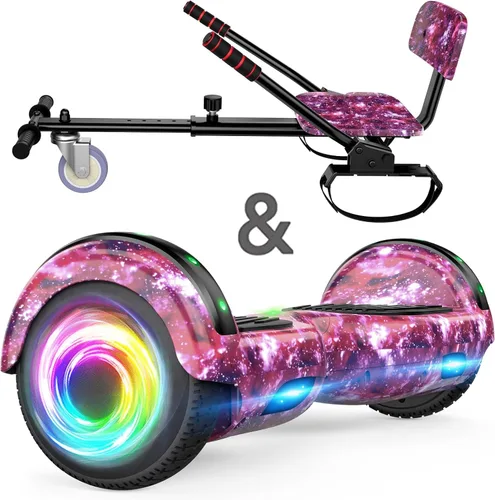 Miniatura 8 de SISIGAD Accesorio para asiento de scooter, 6.5 pulgadas, auto equilibrante, Go Kart, con Bluetooth y luces LED 6.5" negro+negro
