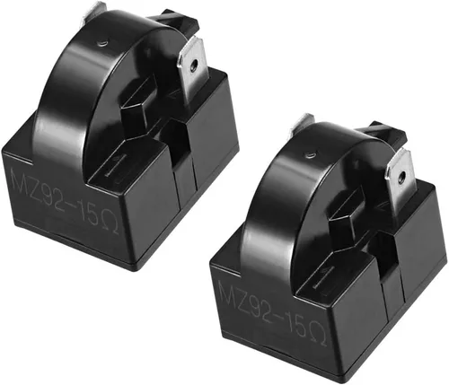 Miniatura 5 de uxcell 2 unids 12 ohmios 2 pin refrigerador arranque relé para compresor negro