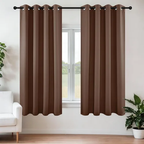 Miniatura 70 de Joydeco - Juego de 2 paneles de cortinas opacas de 63 pulgadas, 2 cortinas largas con aislamiento térmico burg, cortinas de oscurecimiento