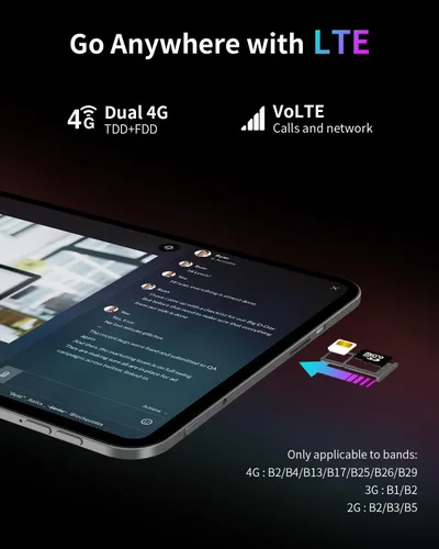 Miniatura 9 de TECLAST Android 16 T65 Tablet grande de 13.4 pulgadas, 20GB+128GB, pantalla IPS de 1920x1200 a 120Hz, procesador Octa-Core de 2.2Ghz, batería