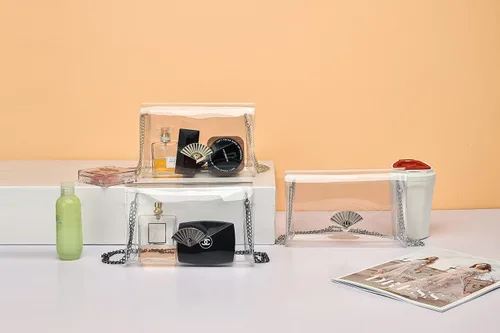Miniatura 5 de Bolsa transparente, bolso transparente para mujer, bolsos de noche aprobados por estadios, Oro, Estadio, Concierto, Festival, Aeropuerto, Museo