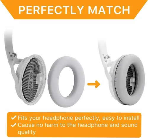 Miniatura 3 de Almohadillas para auriculares Bose QC25/QC35 II/QC35/QC15/AE2 AE2i AE2w almohadillas de repuesto para Bose Quietcomfort 35/Quiet Comfort Plateado