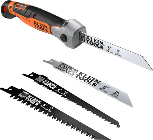 Miniatura 12 de Klein Tools 31737 Sierra Plegable de Punzón / Sierra de Mano para Paneles de Yeso con Bloqueo a 180 y 125 Grados y Orificio de Sujeción