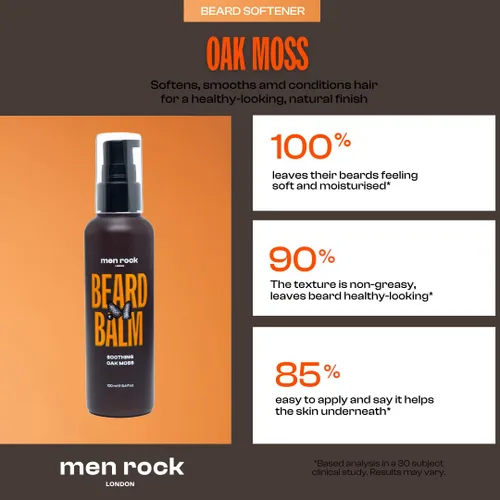 Miniatura 3 de Men Rock Bálsamo calmante para barba - Oak Moss - Acondicionador para barba sin enjuague para hombres - Productos para el cuidado de la piel