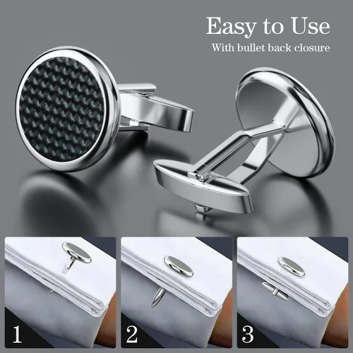 Miniatura 6 de Gemelos para hombres, camisa de esmoquin de acero inoxidable 316L, accesorios únicos de negocios, novio, boda, negro, plata, oro, joyería para hijo