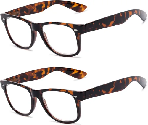 Miniatura 6 de 2 pares de lentes de lectura con lentes transparentes de inspiración retro vintage para hombres y mujeres