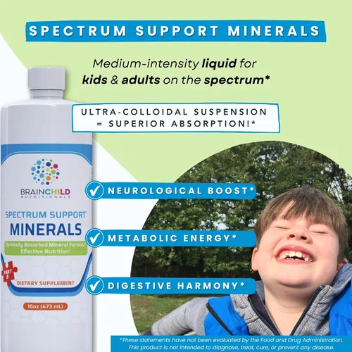 Miniatura 2 de BrainChild Nutritionals Spectrum Support Minerals (sin sabor 32oz)