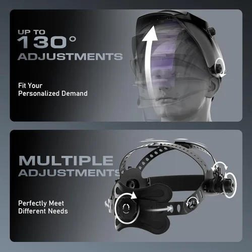 Miniatura 7 de Sunstac 1/1/1/1 Casco de soldadura con claridad óptica, color real, oscurecimiento automático, con sombra ancha 4/9-13 para soldadura STICK, MIG
