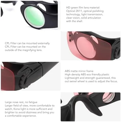 Miniatura 7 de Anteojos binoculares de manos, gafas binoculares profesionales para pesca, observación de aves, TV, deportes, conciertos, teatro, turismo