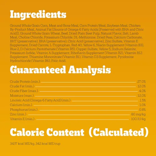 Miniatura 9 de Pedigree Alimento seco para perros adultos con alto contenido de proteínas, sabor a carne de res y cordero, bolsa de 3.5 libras