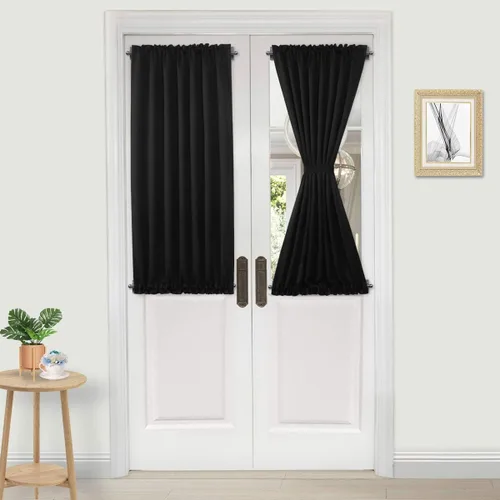 Miniatura 108 de DWCN Cortinas para puerta francesa: cortina térmica con bolsillo para barra para puertas con ventana de vidrio, puertas de cocina y patio