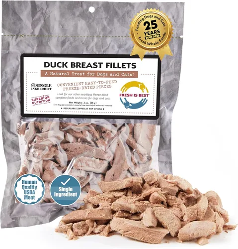 Miniatura 9 de Fresh Is Best Duck Heart - Golosinas liofilizadas para perros – Golosinas crudas liofilizadas para gatos en bolsa resellable con cremallera – Alto
