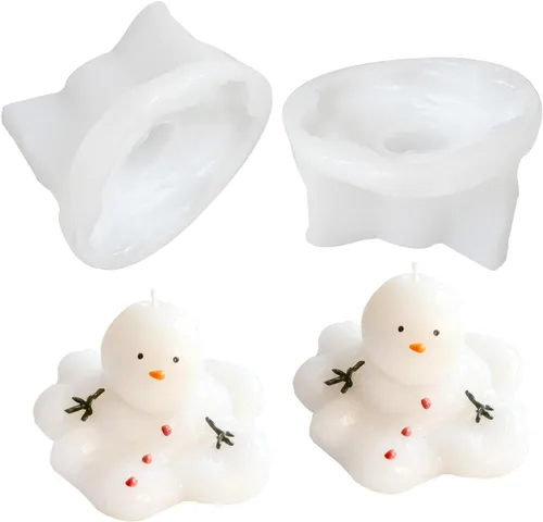 Miniatura 8 de 1 molde de vela de Navidad, kit de moldes de silicona de resina de Navidad de muñeco de nieve, silicona en forma de Navidad 3D, molde de silicona