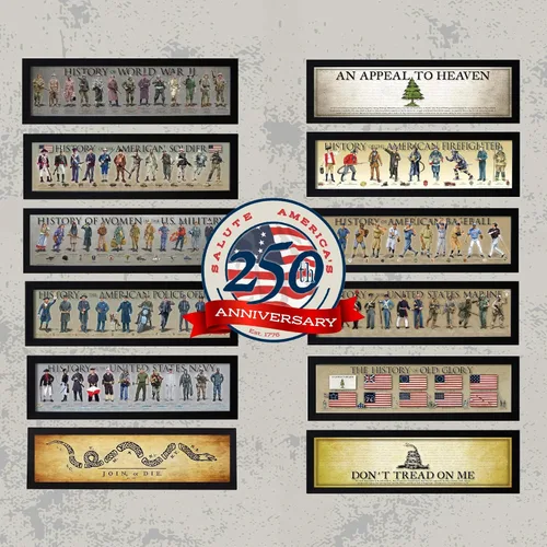 Miniatura 5 de Pósteres e impresiones enmarcados de la Historia de la Marina de los Estados Unidos Regalos de arte de pared militar estadounidense y decoración