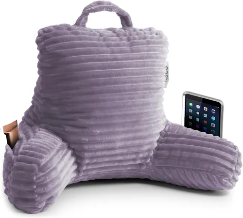 Miniatura 45 de Nestl Almohada de lectura para niños y adolescentes con espuma viscoelástica triturada, almohadas de respaldo de felpa de corte lujoso para leer