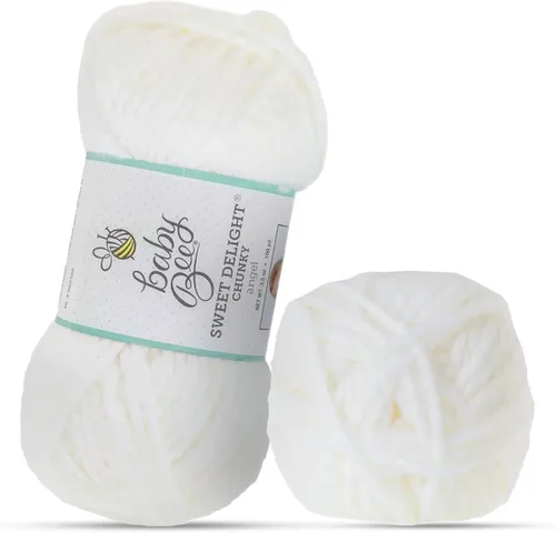 Miniatura 16 de Baby Bee 5 - Hilo voluminoso para ganchillo y tejer – Madeja suave – 109 yardas de acrílico y poliamida para sombreros y mantas – Suministros