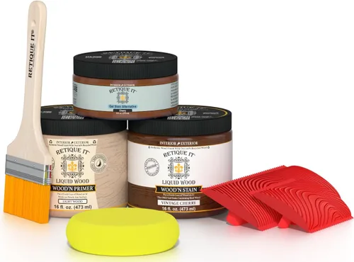 Miniatura 13 de Retique It Kit multiusos con acabado de madera - GO Beyond de madera falsa con imprimación a base de madera líquida pintable y tinte de gel - 60