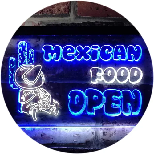 Miniatura 18 de ADVPRO Letrero de neón LED de doble color, barra de cactus de comida mexicana, azul y rojo, 12 x 8.5 pulgadas st6s32-i0101-br