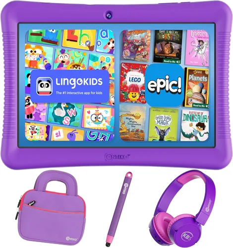 Miniatura 10 de Contixo Paquete de tableta para niños de 10 pulgadas con auriculares, tableta K103 para niños pequeños, más de 80 libros electrónicos y calcomanías