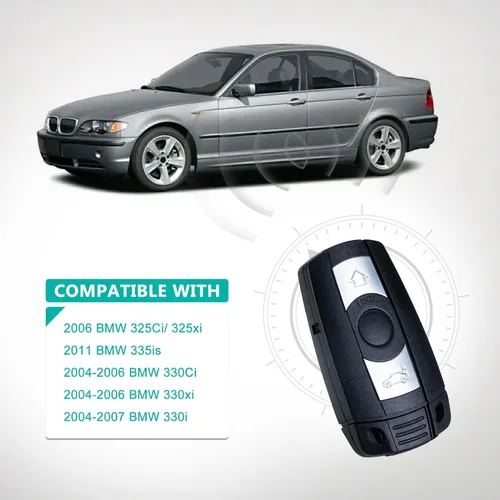 Miniatura 3 de Reemplazo para BMW 328i xDrive 328xi 2007 2008 2009 2010 2011 Llave Fob de Control Remoto Sin Llave 315MHz FCCID:KR55WK49127, KR55WK49123; por AUTO
