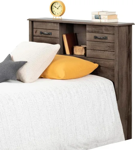 Miniatura 4 de South Shore Ulysses - Cabecero de estantería doble, roble otoño Fall Oak