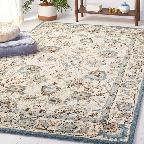 Miniatura 14 de SAFAVIEH Antiquity Collection - Alfombra decorativa de 3 x 5 pies, color marfil y beige, hecha a mano, lana tradicional, ideal para zonas de alto