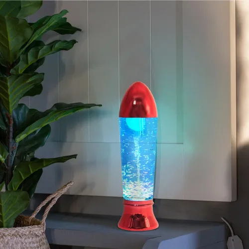 Miniatura 6 de YAKii - Lámpara de tornado LED que cambia de color, 10.5", juguete de ciencia que genera un tornado, funciona con pilas o un cable USB. Rojo