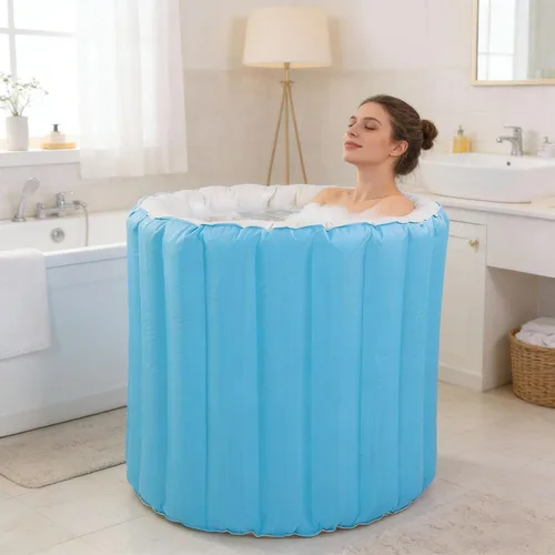 Miniatura 7 de AUNMAS Portable Bath Tub for Adults, Inflatable Bathtub with Air Pump Blow Up Cold Plunge Tub for Ice Bathing Outdoor