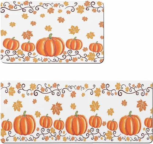 Tapete de baño de calabaza naranja para bañera, antideslizante, de secado rápido y absorbente, tierra de diatomeas, fregadero de ducha, lavable,