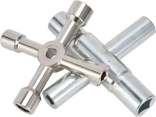 Miniatura 6 de Llave Sillcock de 4 vías para esposas, llave de agua portátil de triángulo cruzado para grifo, medidor de gas, grifos de válvula, apertura