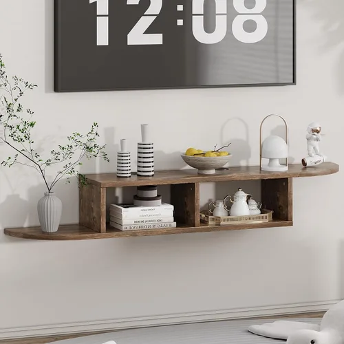 Miniatura 10 de 4 EVER WINNER Soporte de TV flotante con almacenamiento, estantes flotantes de 55" para pared, centro de entretenimiento flotante estante de pared