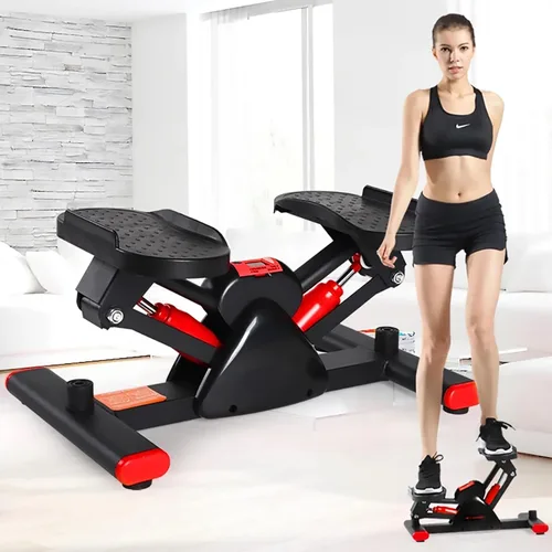 Escalera para ejercicio, mini escalones con banda de resistencia, paso a paso hidráulico con monitor LCD y bandas de resistencia para entrenamiento