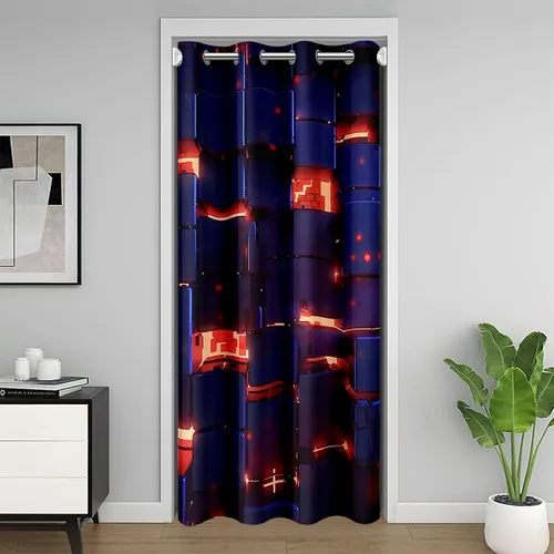 Miniatura 17 de Feelyou Cortina de puerta con ecuación matemática, privacidad, 1 panel, 34 x 80 pulgadas, espacio exterior, galaxia, 30% a 50% opaco, aislamiento