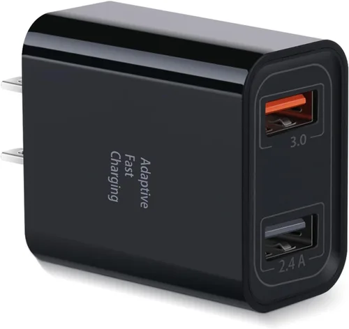 Cargador de pared 3.0 de carga rápida rápida, Costyle 30 W, enchufe de pared USB de doble puerto, 5 V, 2.4 A, bloque de carga rápida de alta