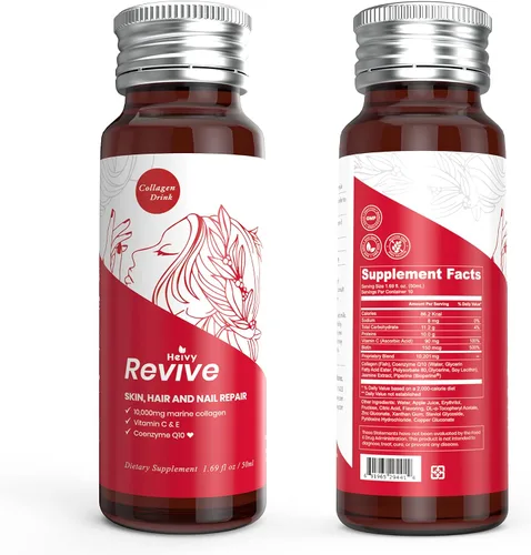 Miniatura 8 de Heivy Colágeno Líquido para Mujeres, Biotina Líquida y Colágeno para Piel Radiante, Crecimiento del Cabello, Uñas Fuertes, Soporte